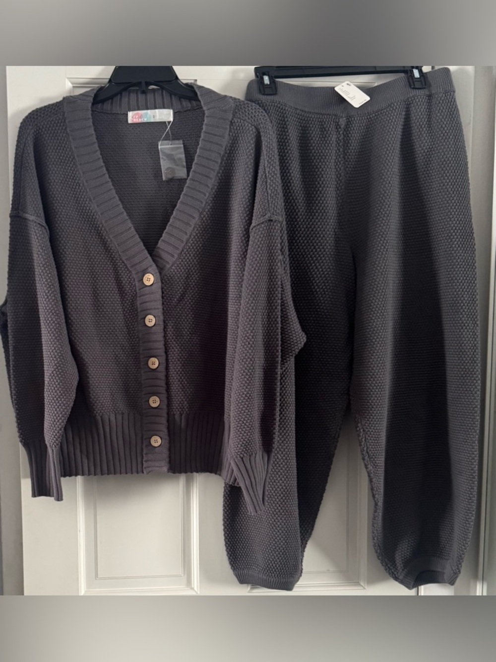FREE PEOPLE Hailee Waffle Stitch Cardigan & Pants NEW - Picture 2 of 16